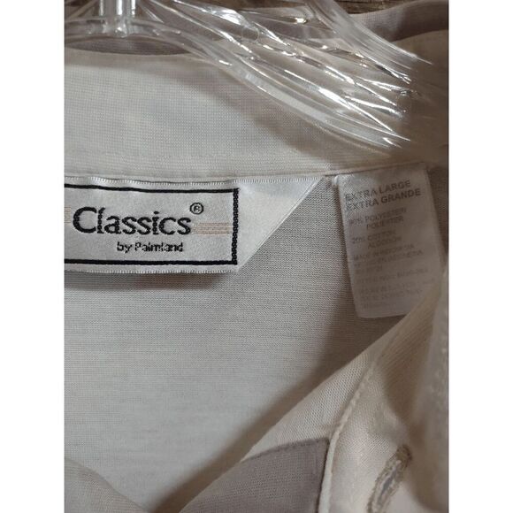 VTG Classics by Palmland Men's XL Short Sleeve Polo Tan / Cream Banded Waist - Picture 3 of 3